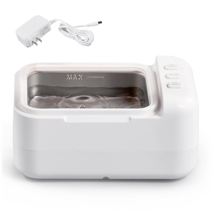 24W Ultrasonic Cleaner with 46kHz, 200mL Capacity, U-VC Light, and 2 Timer Settings for Jewelry, Retainers, Dentures, and Aligners