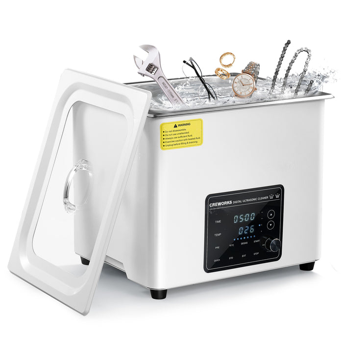 240W Professional 10L Ultrasonic Cleaner with Degas Mode, 7-Level Intensity Adjustment for Tools Parts Instrument & Jewelry Glasses