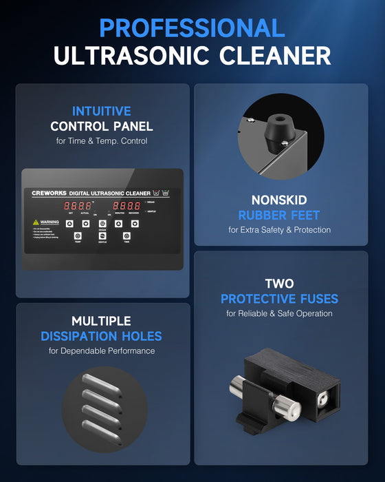 Ultrasonic Cleaning: Professional Ultrasonic Machine with Heater, Timer, and Dual Mode 3L