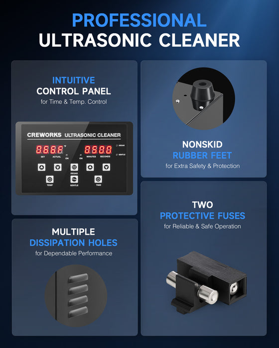 Ultrasonic Cleaning: Professional Ultrasonic Machine with Heater, Timer, and Dual Mode 2L