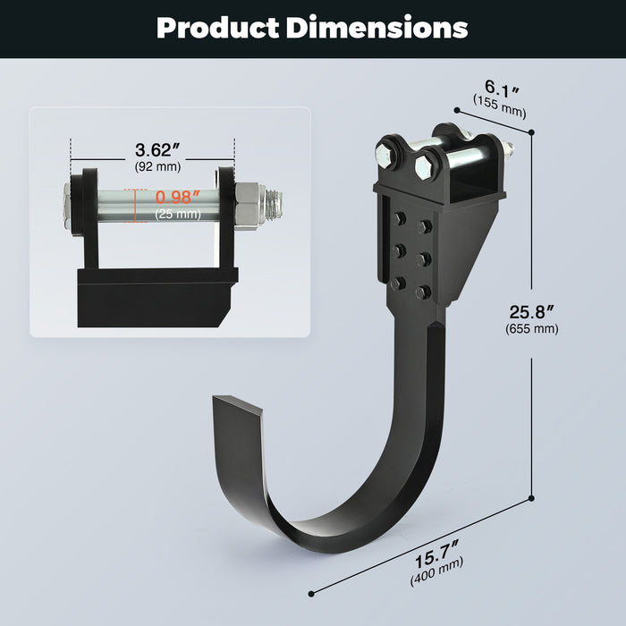 AHM Tree Digging Blade Attachment for Mini Excavator with 25 mm Hole Diameter