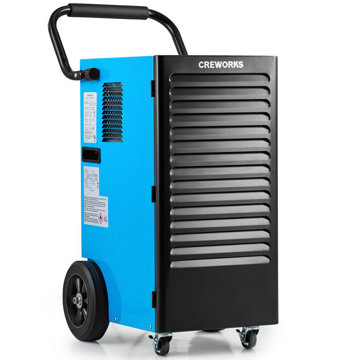 CREWORKS 180 PPD Commercial Dehumidifier w Auto Defrost Auto Drain 1600 sq. ft.