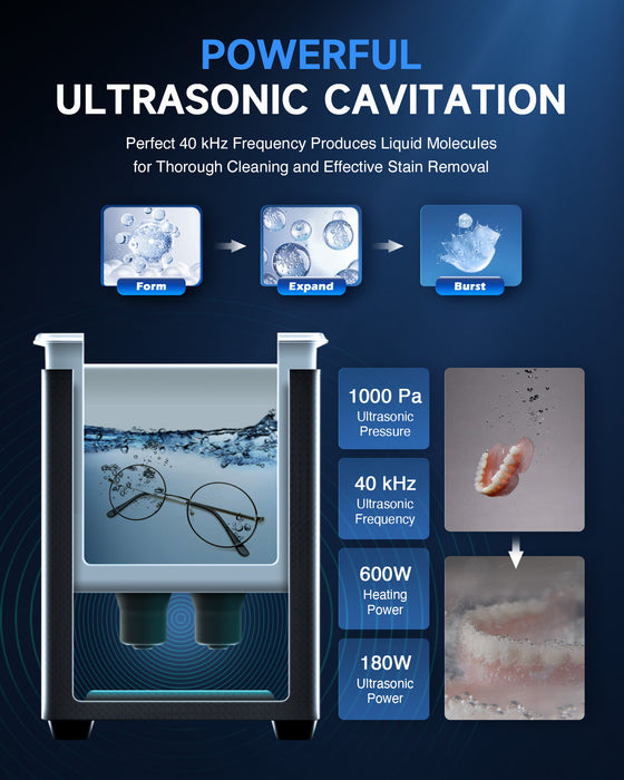 Ultrasonic Cleaning: Professional Ultrasonic Machine with Heater, Timer, and Dual Mode 6L