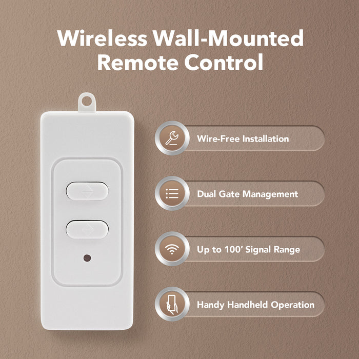 CO-Z Wireless Wall Controller for Gate Openers, 433.92 KHz Universal Remote with 100ft Range, 2-in-1 Wall Switch for Automatic Driveway Gate Opener