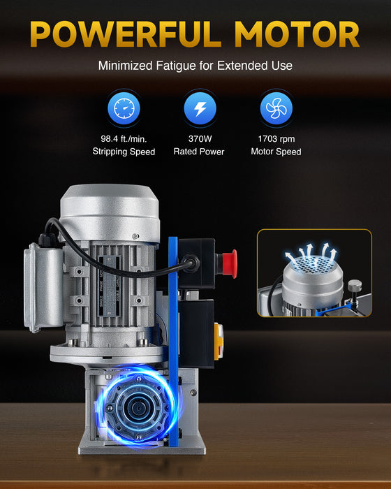 CREWORKS Electric Wire Stripping Machine, 11 Channel Automatic Wire Stripper for 0.06-1.5 in. Copper Wires, 370W Cable Stripper Machine with 10 Blades, Electric Wire Stripper for Workshop Recycling