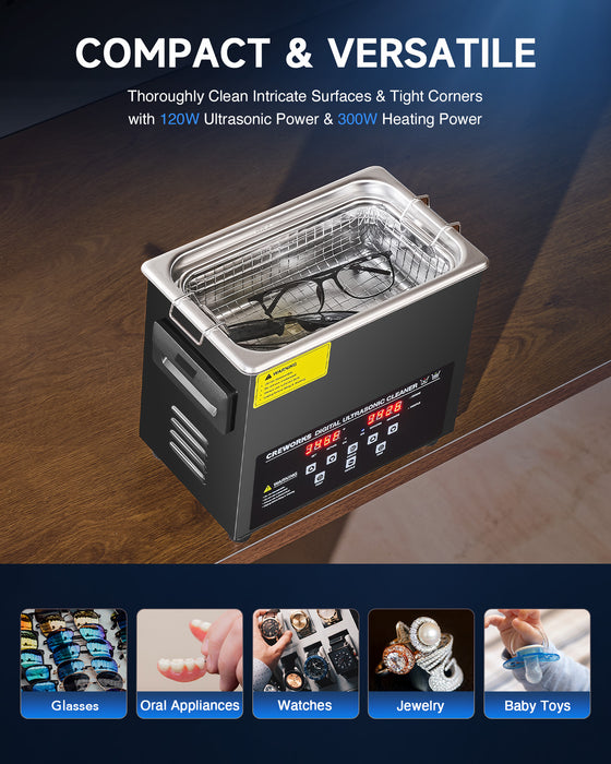 Ultrasonic Cleaning: Professional Ultrasonic Machine with Heater, Timer, and Dual Mode 3L