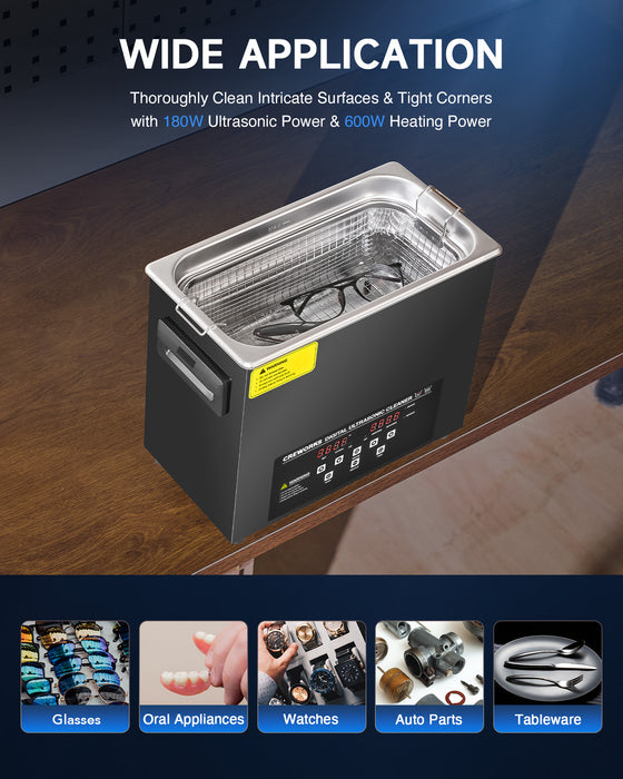 Ultrasonic Cleaning: Professional Ultrasonic Machine with Heater, Timer, and Dual Mode 6L