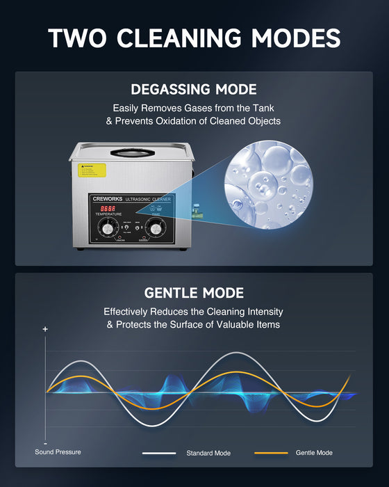 Upgraded 360W Knob Ultrasonic Cleaner with Digital Timer and 300W Heater 15L with Degas Gentle Modes