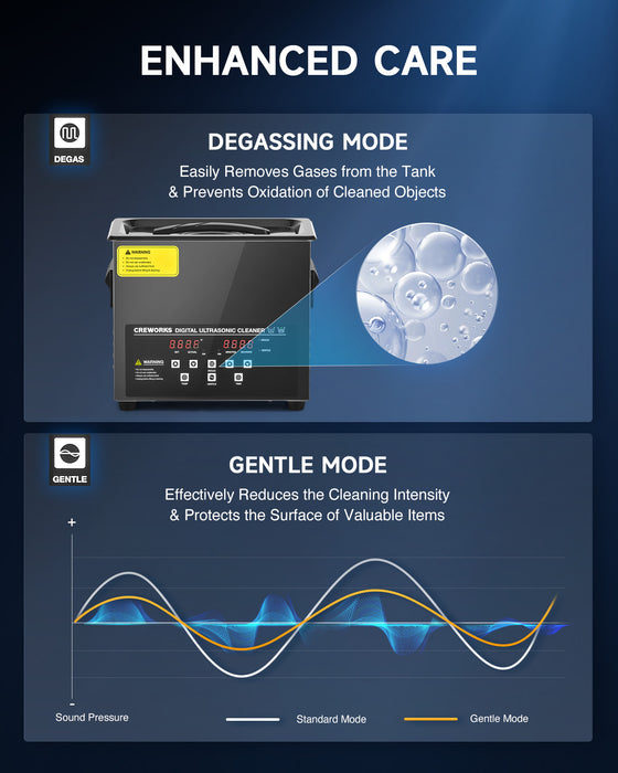 Ultrasonic Cleaning: Professional Ultrasonic Machine with Heater, Timer, and Dual Mode 3L