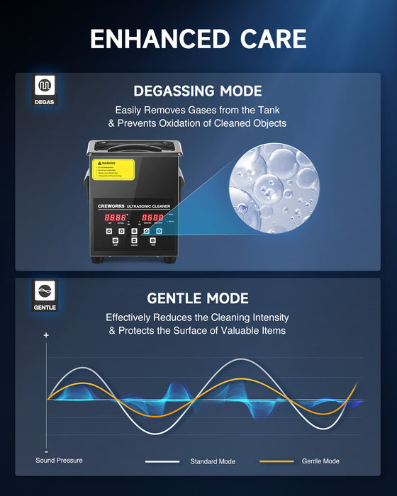 Ultrasonic Cleaning: Professional Ultrasonic Machine with Heater, Timer, and Dual Mode 2L