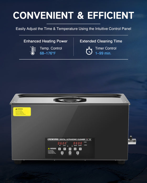 Ultrasonic Cleaning: Professional Ultrasonic Machine with Heater, Timer, and Dual Mode 22L