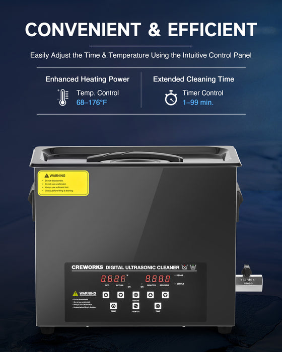 Ultrasonic Cleaning: Professional Ultrasonic Machine with Heater, Timer, and Dual Mode 6L