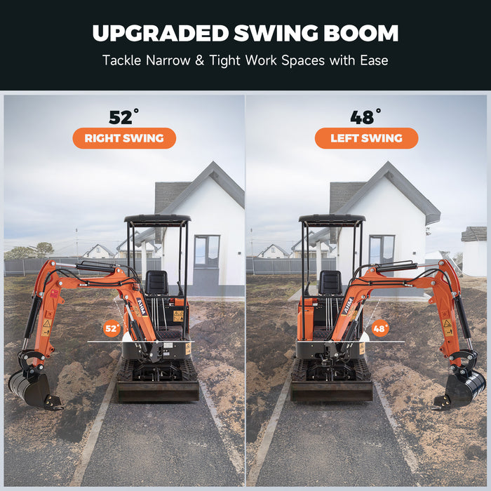 AHM 23 HP 1.3 Ton B&S Engine Gasoline Mini Excavator with Swing Boom