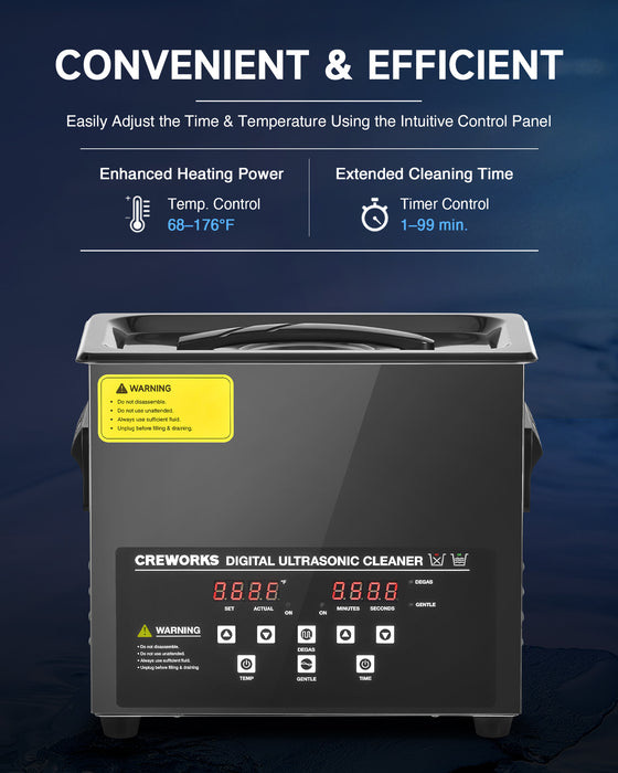 Ultrasonic Cleaning: Professional Ultrasonic Machine with Heater, Timer, and Dual Mode 3L