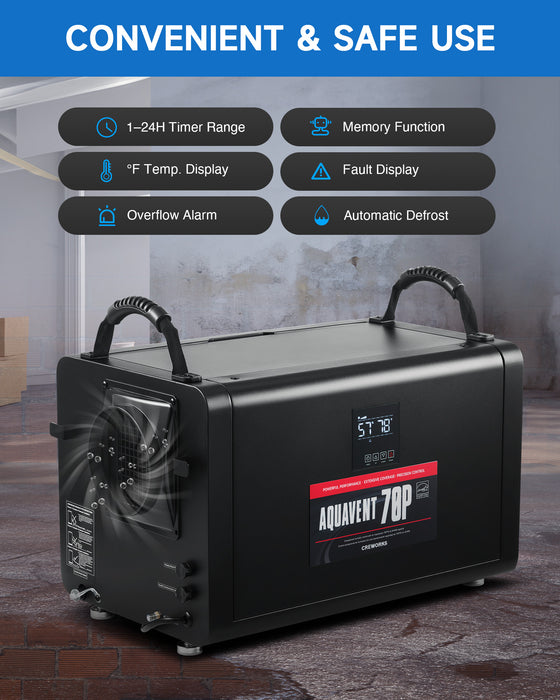 145 PPD Commercial Dehumidifier with Water Pump for Basement, Crawl Space, Garage, and Warehouse