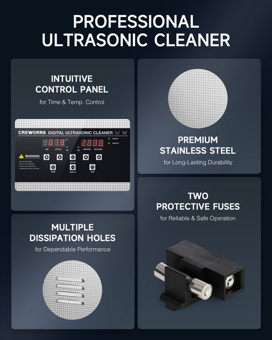 CREWORKS 22L Ultrasonic Cleaning Machine for Heavy-Duty Auto & Machine Parts