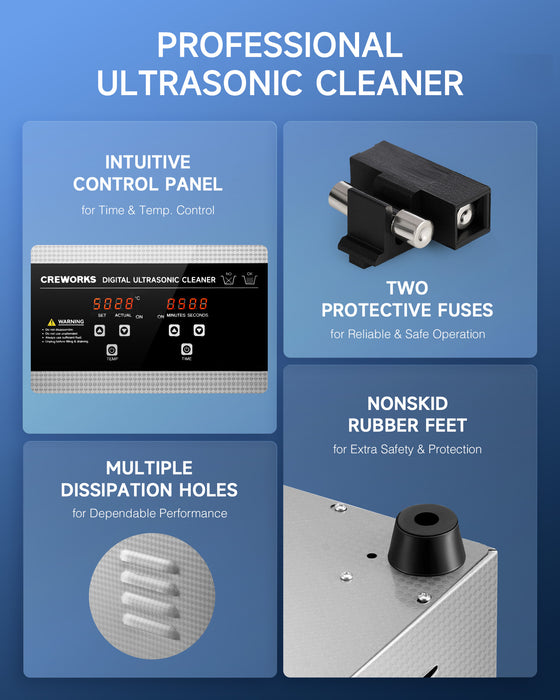 ultrasonic cleaner ultrasound cleaning washing machine lab auto tool basket timer heater mode tank stainless steel titanium power ring industrial timed transducer cavitation inset handle clean limpiador ultrasonico denture retainer toy sonic digital