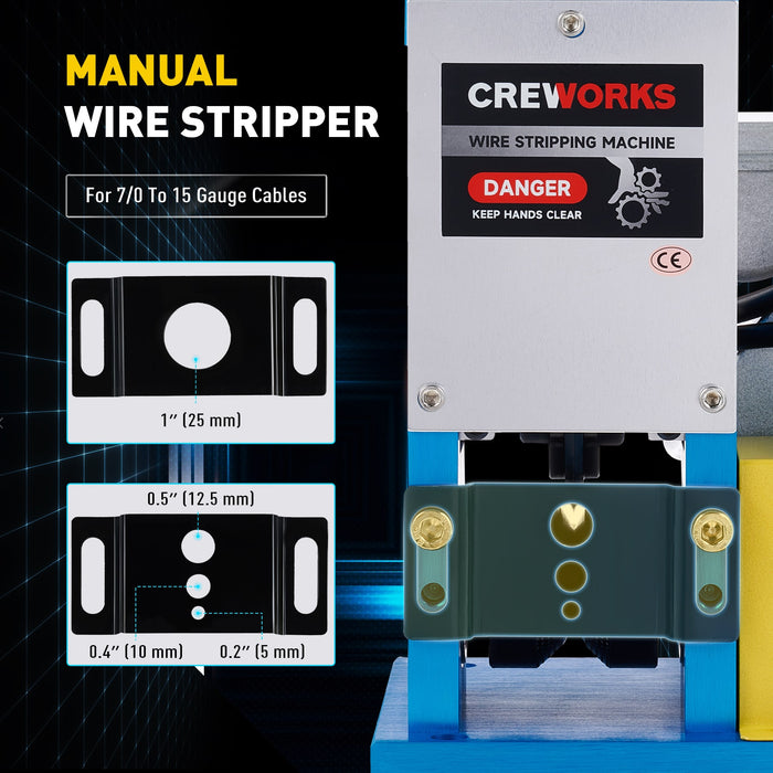 CREWORKS Speed Adjustable Wire Stripper, Automatic Cable Stripping