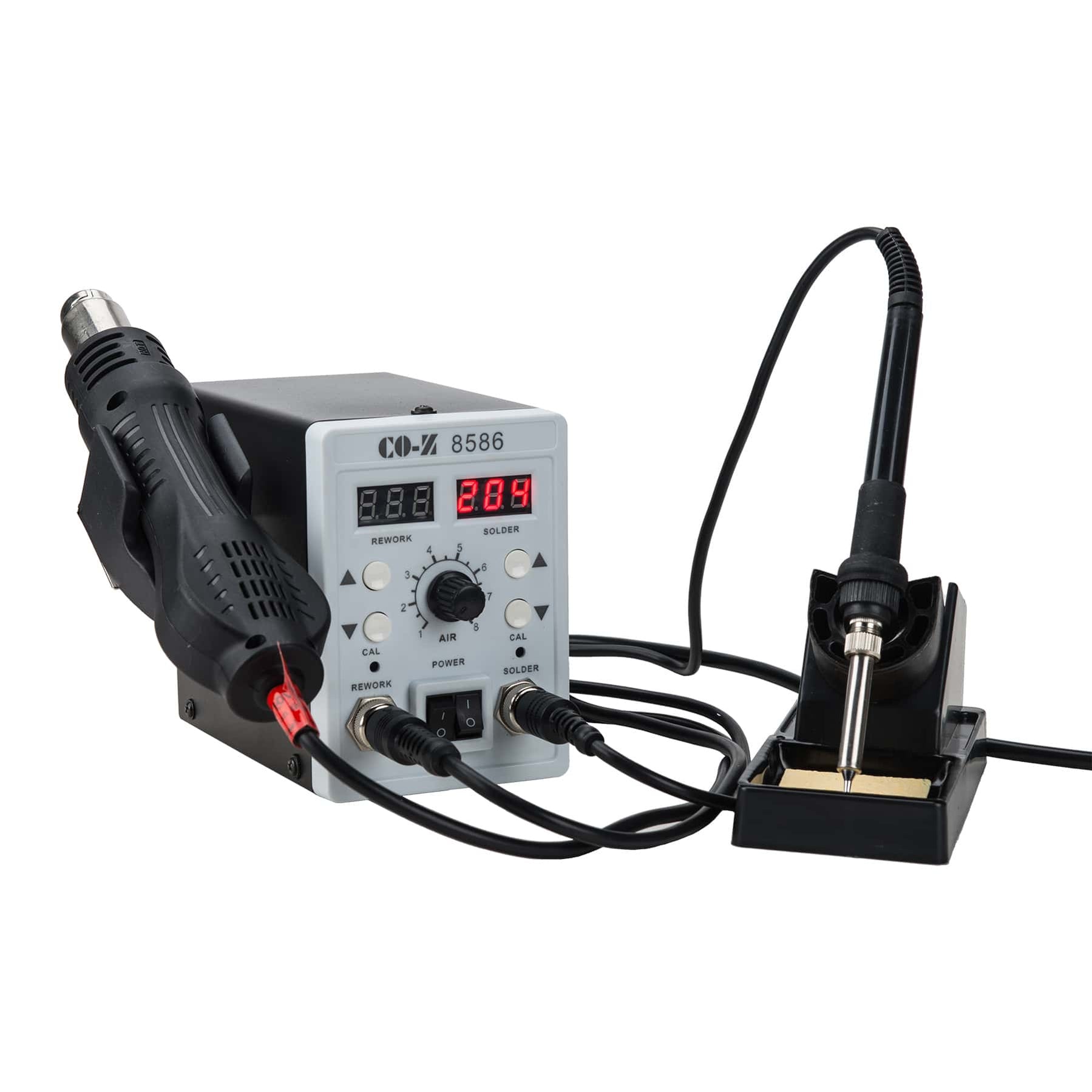 2-in-1 SMD Rework Station - Upgraded With Hot Air Gun, Solder Iron, LE ...