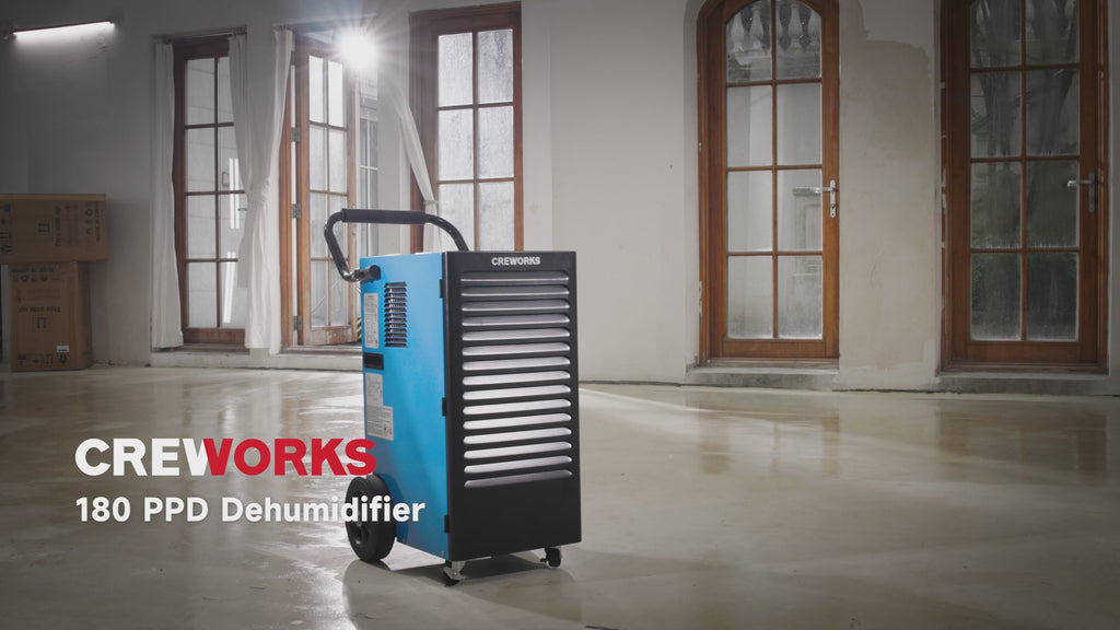 180 PPD Commercial Dehumidifier with Auto Defrost Smart Adjustable Timer & Humidity Level